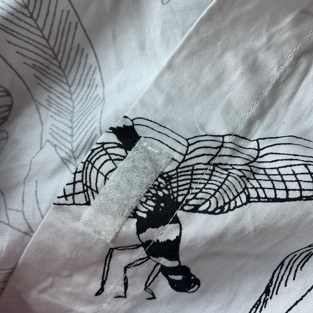 Norma Kamali Cropped Oversized Boyfriend NK Shirt Odonata Print White Black MD - Picture 7 of 11